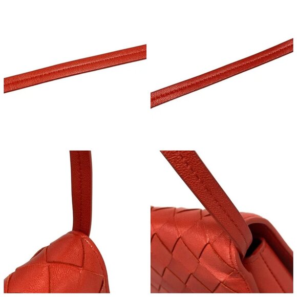 BOTTEGA VENETA Intrecciato - Red Leather Shoulder Bag 619-072925 - Picture 7 of 14